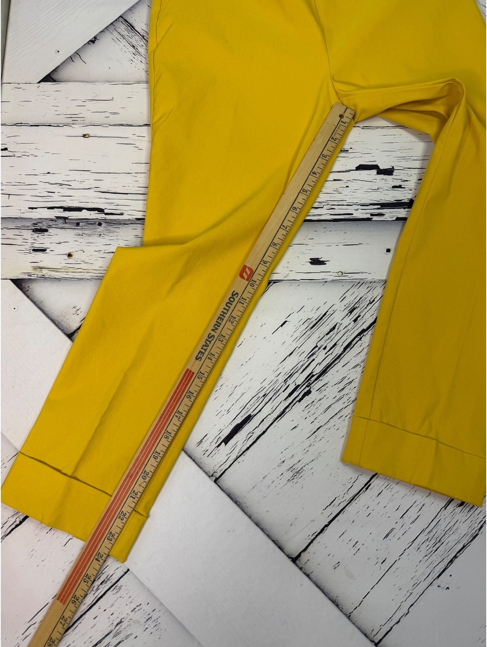 Vintage 7th Avenue NY Yellow Cropped Stretch Careercore Dress Pants Women Medium - Picture 4 of 8